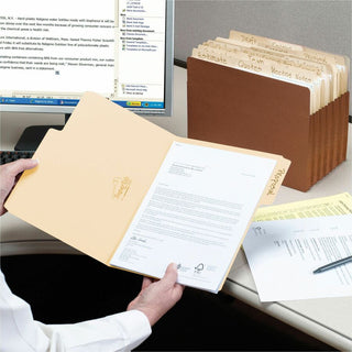 SuperTab Top Tab File Folders, 1/3-Cut Tabs: Assorted, Letter Size, 0.75" Expansion, 11-pt Manila, 100/Box