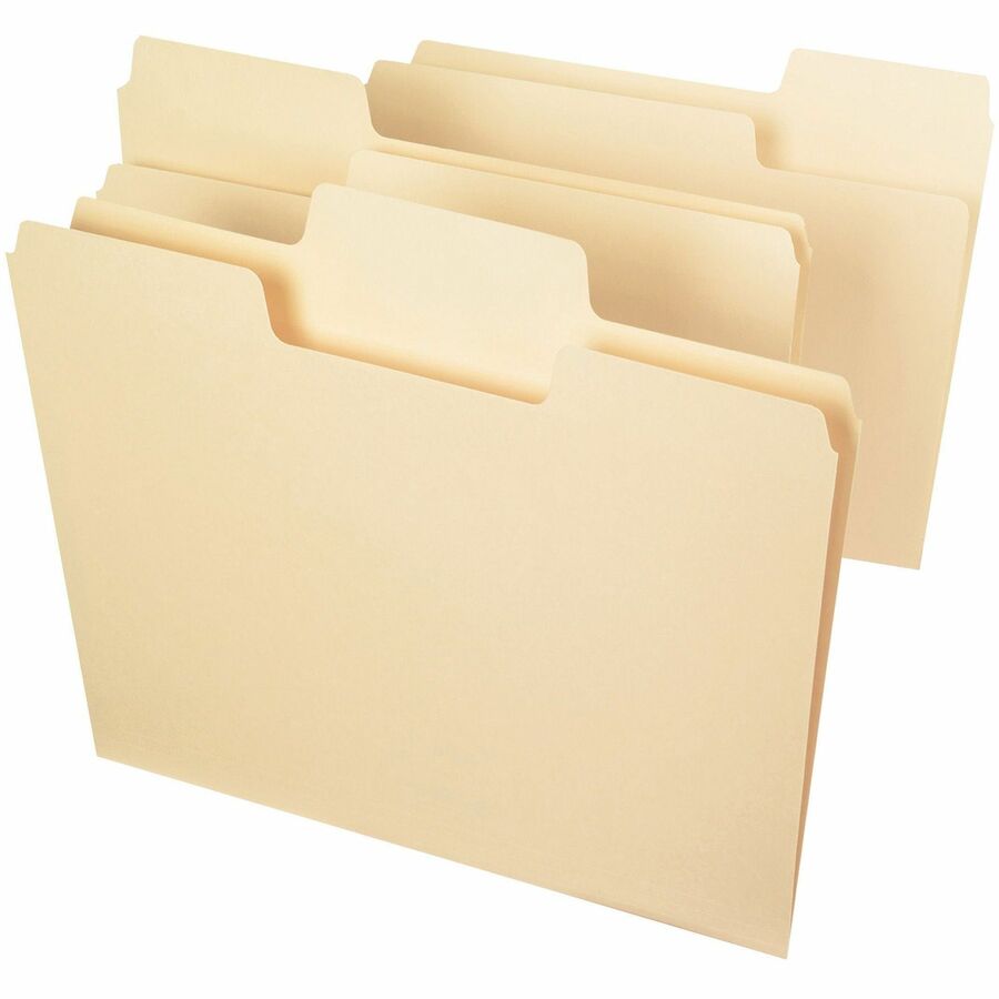 SuperTab Top Tab File Folders, 1/3-Cut Tabs: Assorted, Letter Size, 0.75" Expansion, 11-pt Manila, 100/Box
