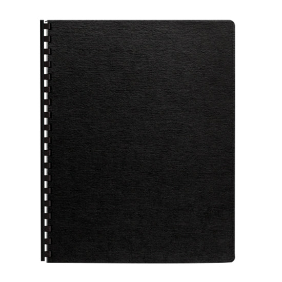 Expressions Linen Texture Presentation Covers for Binding Systems, Black, 11.25 x 8.75, Unpunched, 200/Pack