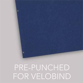 Linen Textured Standard Presentation Covers for Binding Systems, Navy, 11.25 x 8.75, Unpunched, 50/Pack