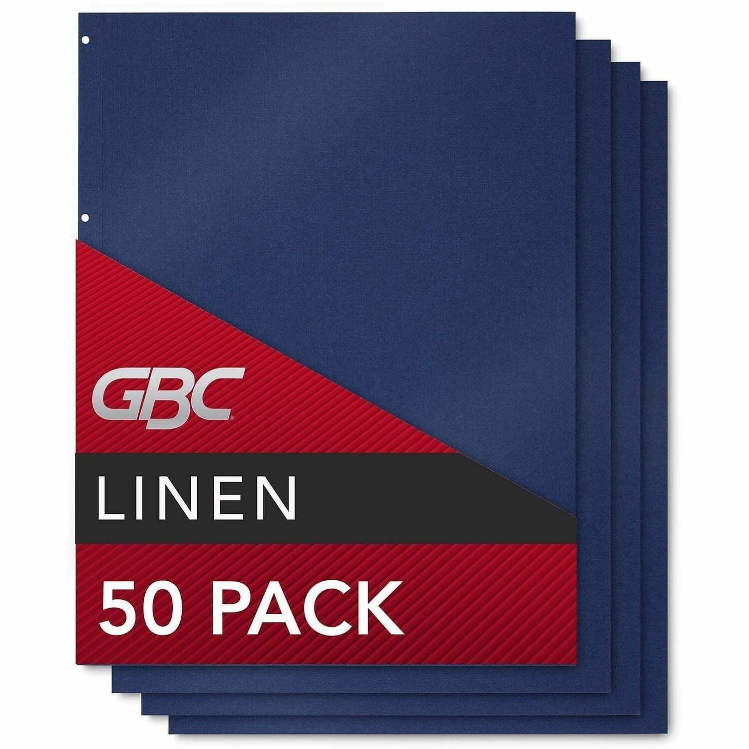 Linen Textured Standard Presentation Covers for Binding Systems, Navy, 11.25 x 8.75, Unpunched, 50/Pack