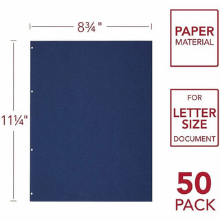 Linen Textured Standard Presentation Covers for Binding Systems, Navy, 11.25 x 8.75, Unpunched, 50/Pack