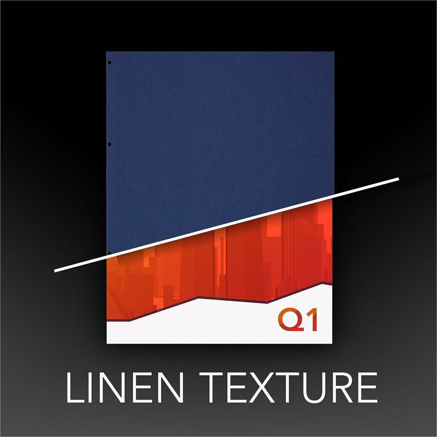 Linen Textured Standard Presentation Covers for Binding Systems, Navy, 11.25 x 8.75, Unpunched, 50/Pack