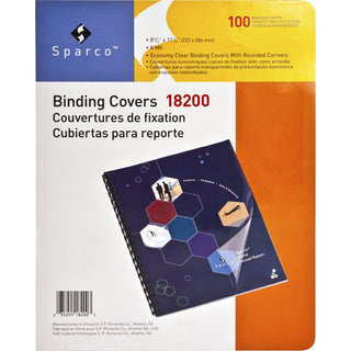 Sparco Presentation Cover - 8 3/4" x 11 1/4" - Plastic - Clear - 100 / Pack - 