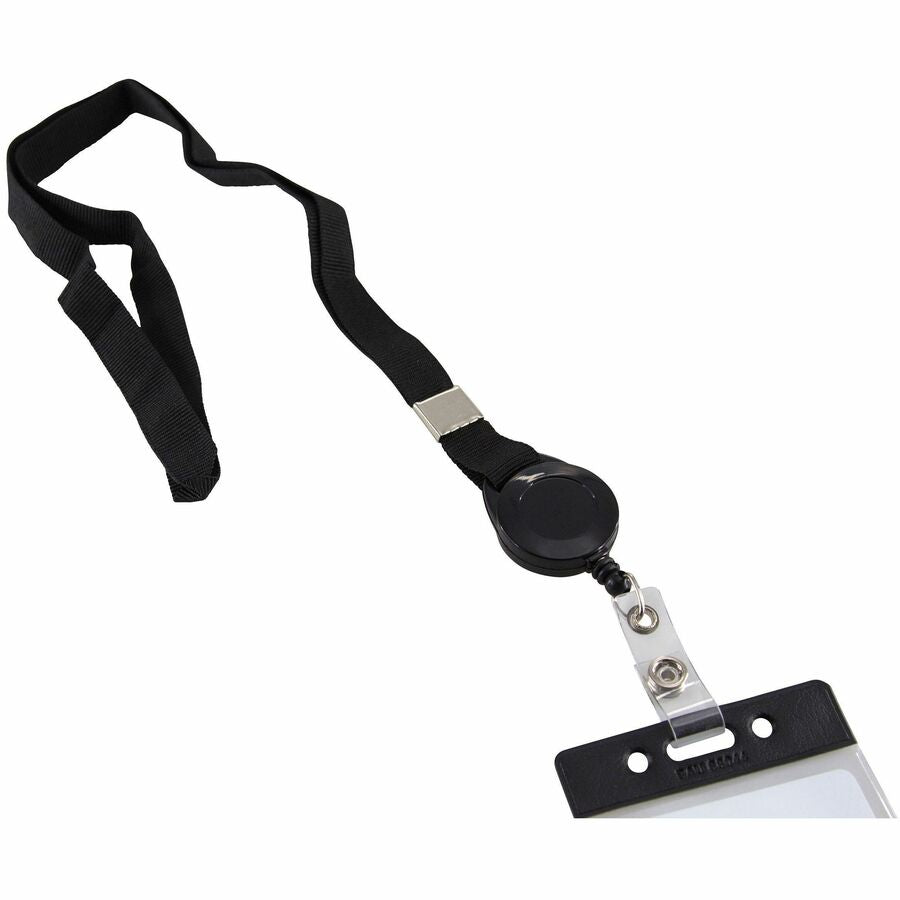 SICURIX Lanyard Card Reel - 12 / Pack - 36" Length - Black