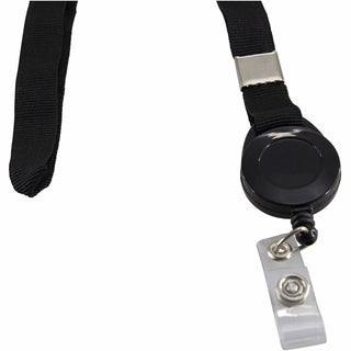 SICURIX Lanyard Card Reel - 12 / Pack - 36" Length - Black