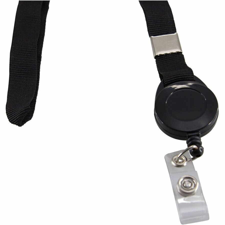 SICURIX Lanyard Card Reel - 12 / Pack - 36" Length - Black