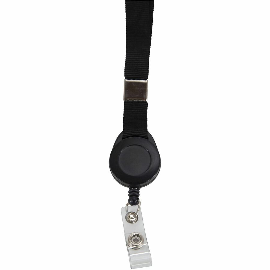SICURIX Lanyard Card Reel - 12 / Pack - 36" Length - Black