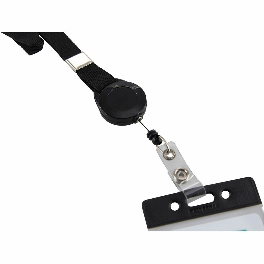 SICURIX Lanyard Card Reel - 12 / Pack - 36" Length - Black