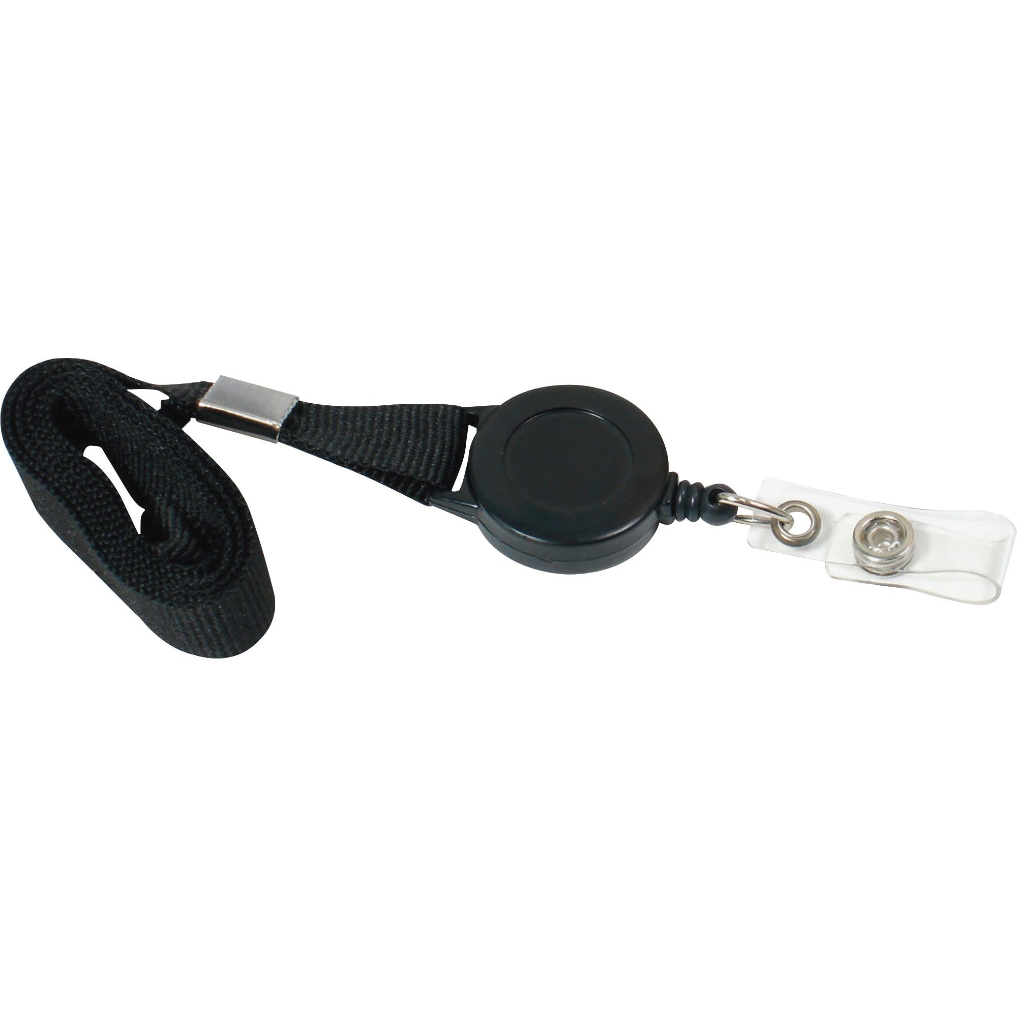 SICURIX Lanyard Card Reel - 12 / Pack - 36" Length - Black - 