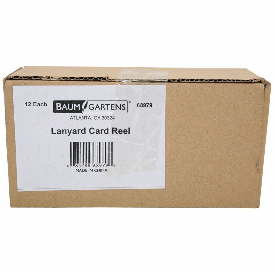 SICURIX Lanyard Card Reel - 12 / Pack - 36" Length - Black