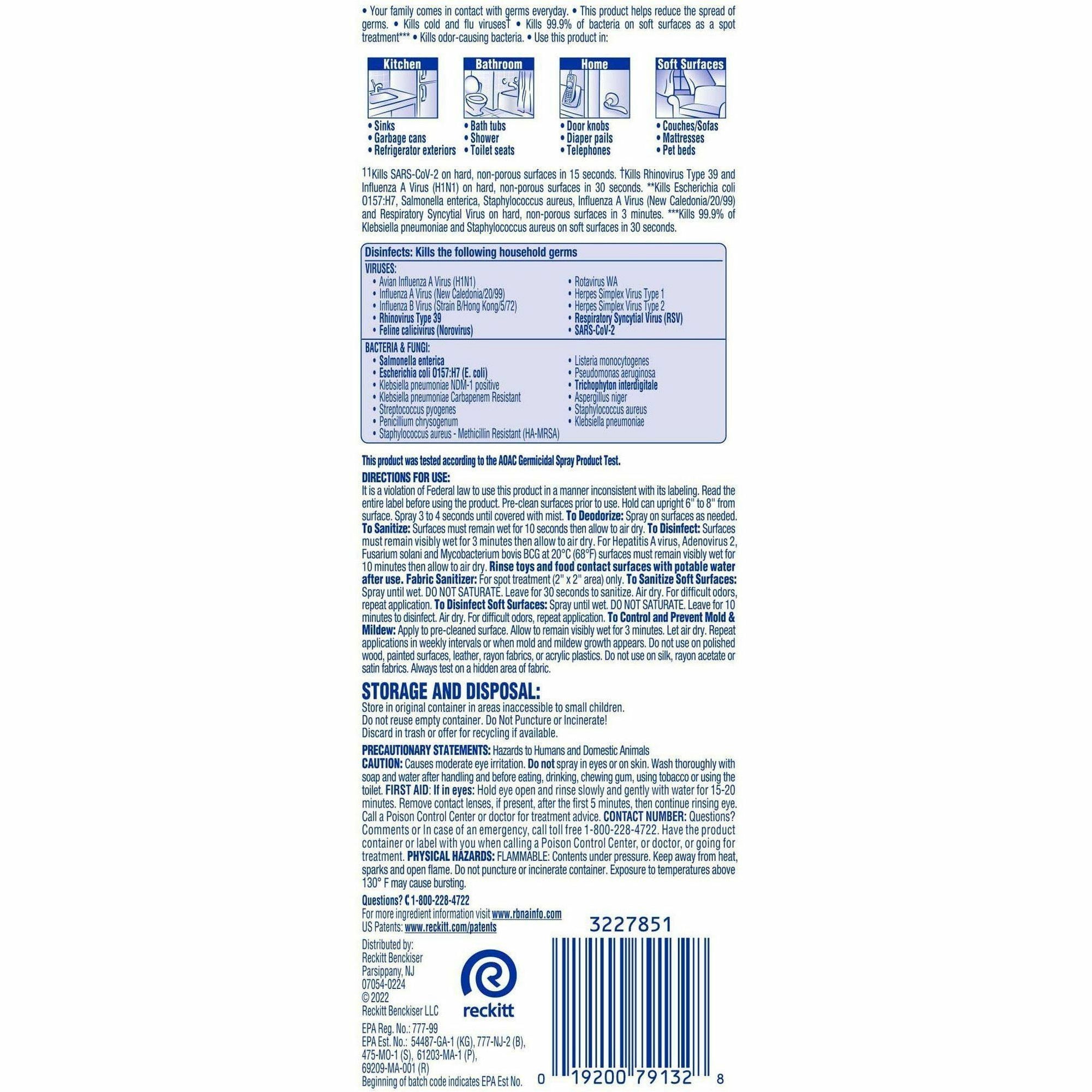 LYSOL Brand - Disinfectant Spray to Go, Crisp Linen, 1 oz. Aerosol, Sold as 1 EA - 2