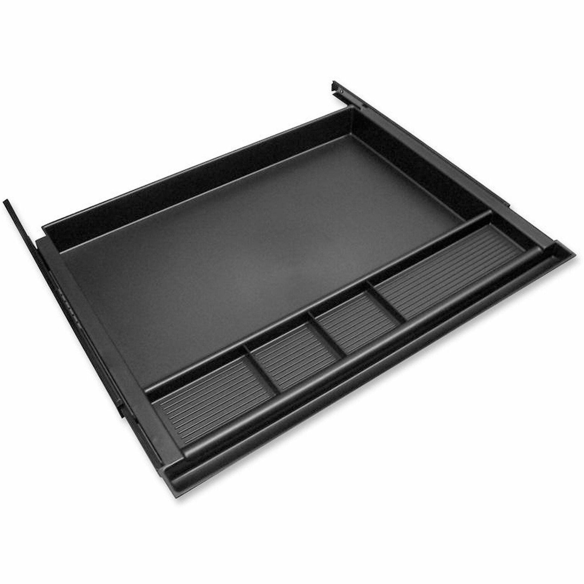 Safco Aberdeen Center Drawer - 18" Width x 25" Depth x 2" Height - Particleboard - Black