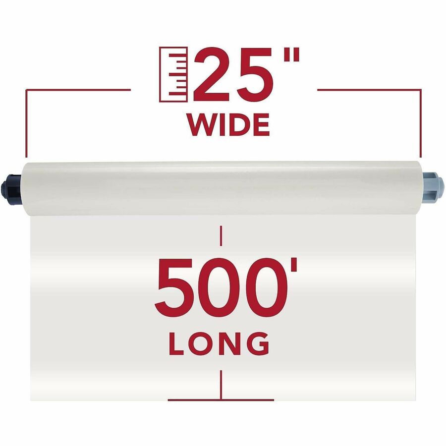 GBC EZ Load Blue End Cap Laminating Roll Film - Laminating Pouch/Sheet Size: 25" Width x 500 ft Length x 1.50 mil Thickness - Matte - Clear - Polyester - 2 / Box