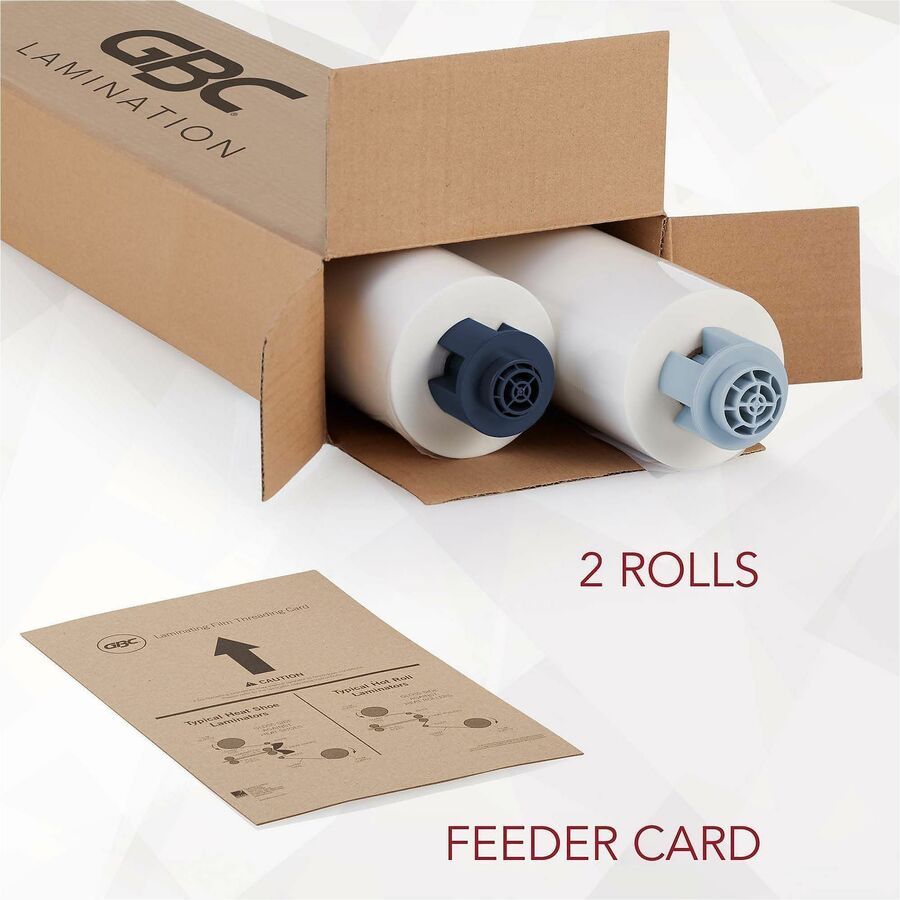 GBC EZ Load Blue End Cap Laminating Roll Film - Laminating Pouch/Sheet Size: 25" Width x 500 ft Length x 1.50 mil Thickness - Matte - Clear - Polyester - 2 / Box