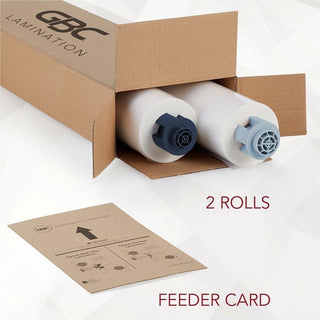 GBC EZ Load Blue End Cap Laminating Roll Film - Laminating Pouch/Sheet Size: 25" Width x 500 ft Length x 1.50 mil Thickness - Matte - Clear - Polyester - 2 / Box