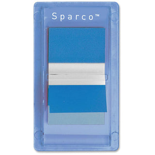 Sparco Removable Standard Flags in Dispenser - 100 x Blue - 1.75" x 1" - Rectangle - Blue - See-through, Self-adhesive, Removable - 100 / Pack - 