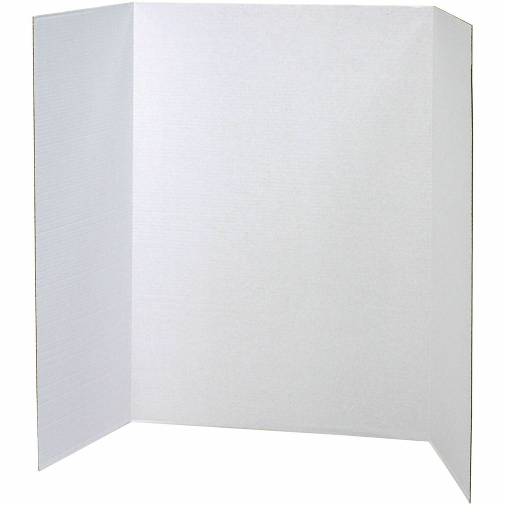 Pacon Presentation Boards - 36" Height x 48" Width - White Surface - Tri-fold, Heavy Duty - 18 / Carton - 