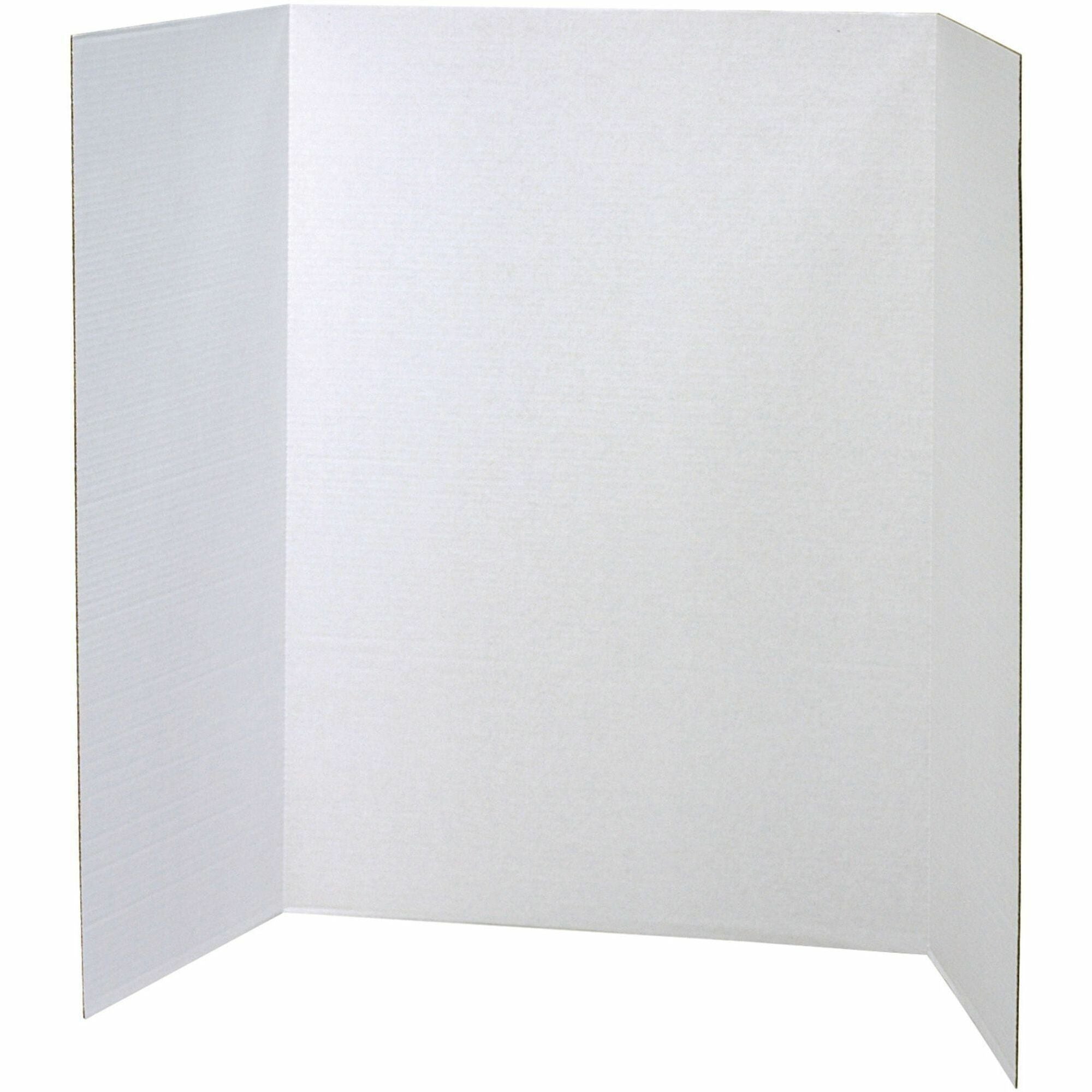 Pacon Presentation Boards - 36" Height x 48" Width - White Surface - Tri-fold, Heavy Duty - 18 / Carton - 