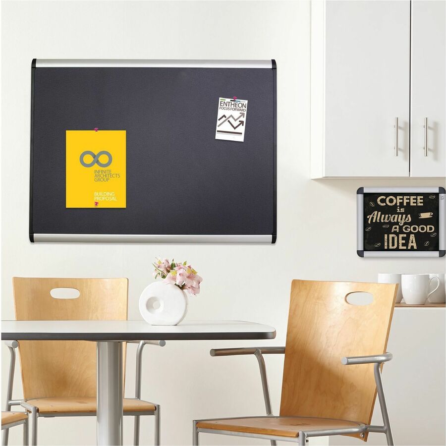 Prestige Plus Magnetic Fabric Bulletin Boards, 72 x 48, Gray Surface, Silver Aluminum Frame