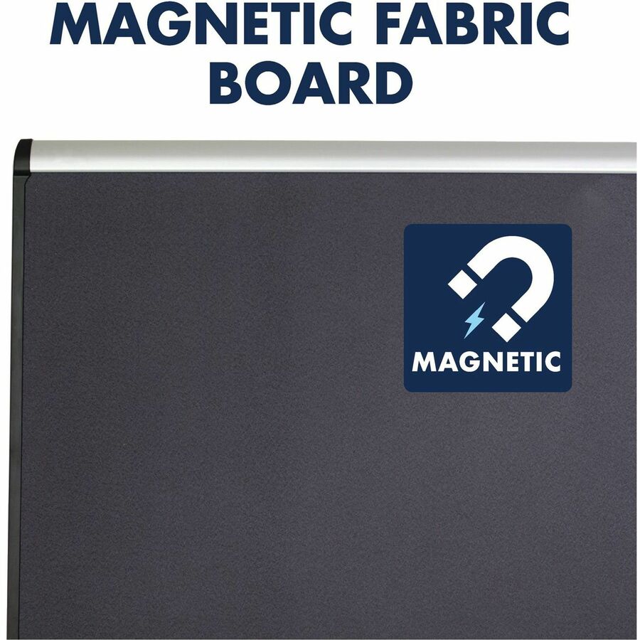 Prestige Plus Magnetic Fabric Bulletin Boards, 72 x 48, Gray Surface, Silver Aluminum Frame