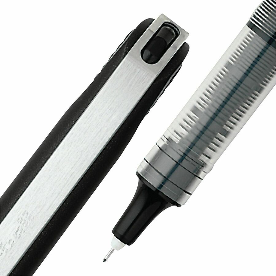uniball Vision Needle Rollerball Pens - Micro Pen Point - 0.5 mm Pen Point Size - Black Liquid Ink - 1 Dozen