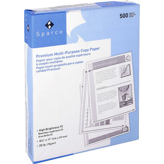 Sparco Copy Paper - 92 Brightness - Letter - 8 1/2" x 11" - 20 lb Basis Weight - 200000 / Pallet - White