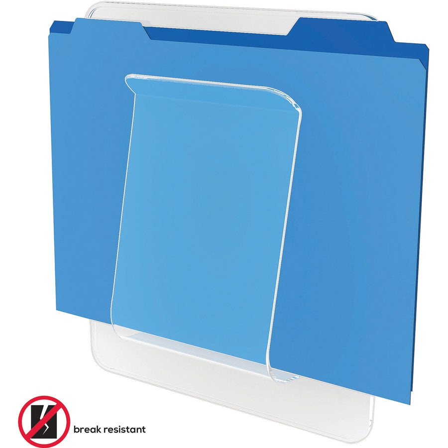 Deflecto Stand-Tall Wall File - 10.6" Height x 9.3" Width x 1.8" Depth - Unbreakable, Stackable - Clear - Plastic - 1 Each