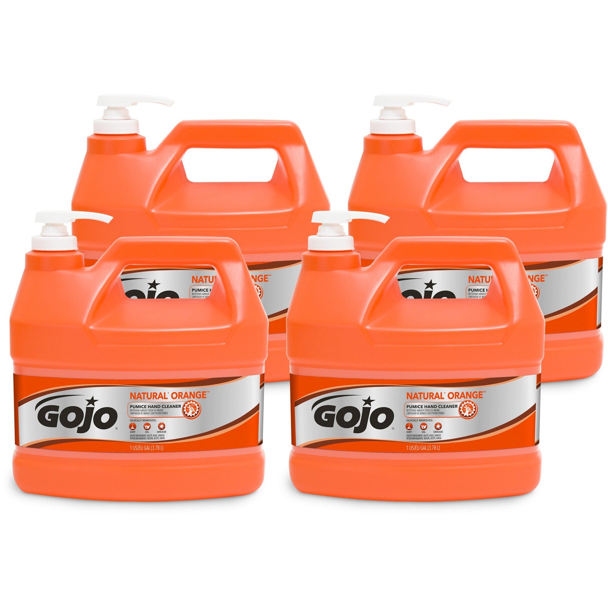 gojo-natural-orange-pumice-hand-cleaner-fragrance-free-scentfor-1-gal-38-l-pump-bottle-dispenser-dirt-remover-oil-remover-grease-remover-hand-white-heavy-duty-fast-acting-4-carton_goj095504ct - 1