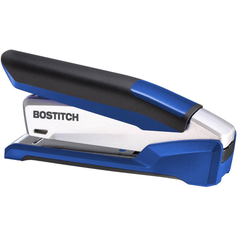 InPower One-Finger 3-in-1 Desktop Stapler with Antimicrobial Protection, 28-Sheet Capacity, Blue/Silver