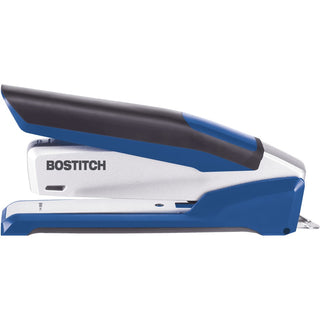 InPower One-Finger 3-in-1 Desktop Stapler with Antimicrobial Protection, 28-Sheet Capacity, Blue/Silver