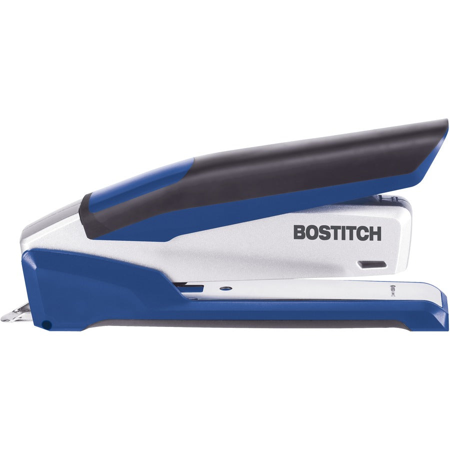 InPower One-Finger 3-in-1 Desktop Stapler with Antimicrobial Protection, 28-Sheet Capacity, Blue/Silver