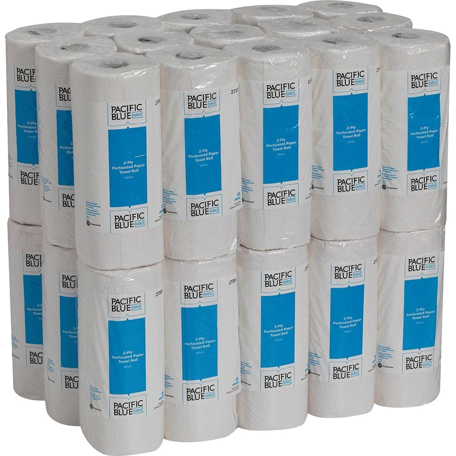 Pacific Blue Select Perforated Paper Towel Roll - 2 Ply - 8.80" x 11" - 85 Sheets/Roll - White - Paper - Perforated - For Healthcare, Food Service - 30 / Carton - 