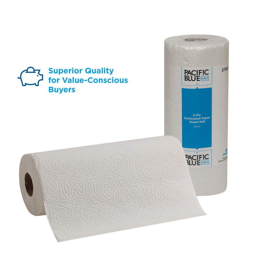 Pacific Blue Select Perforated Paper Towel Roll - 2 Ply - 8.80" x 11" - 85 Sheets/Roll - White - Paper - Perforated - For Healthcare, Food Service - 30 / Carton - 