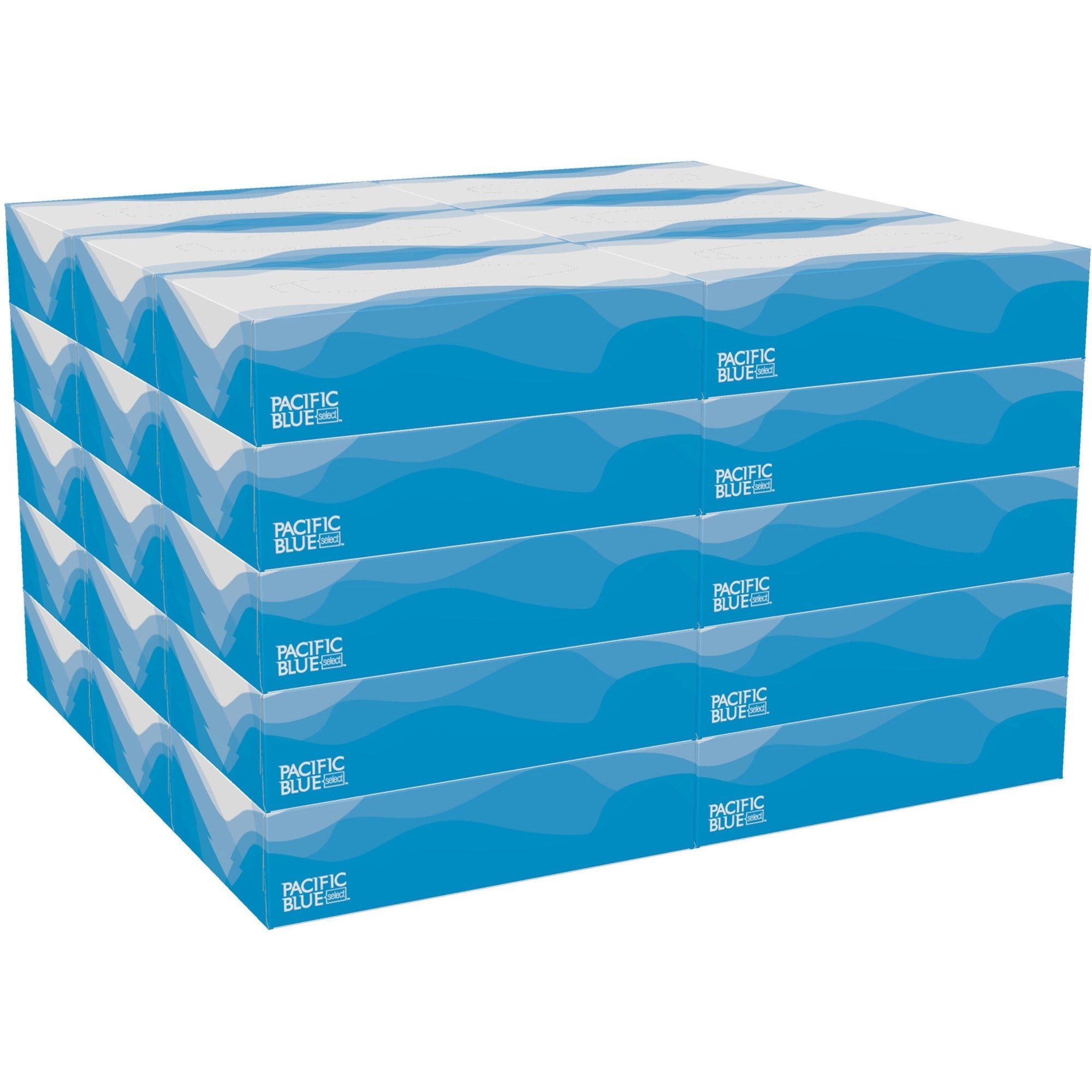 pacific-blue-select-facial-tissue-by-gp-pro-flat-box-2-ply-833-x-8-white-paper-soft-absorbent-for-office-building-100-per-box-30-carton_gpc48100ct - 1