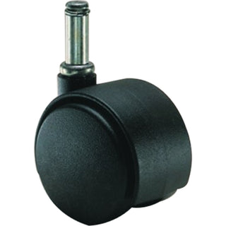 Deluxe Duet Casters, Grip Ring Type B and Type K Stems, 2" Hard Nylon Wheel, Matte Black, 5/Set