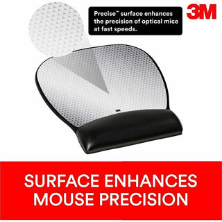 Antimicrobial Gel Large Mouse Pad with Wrist Rest, 9.25 x 8.75, Black