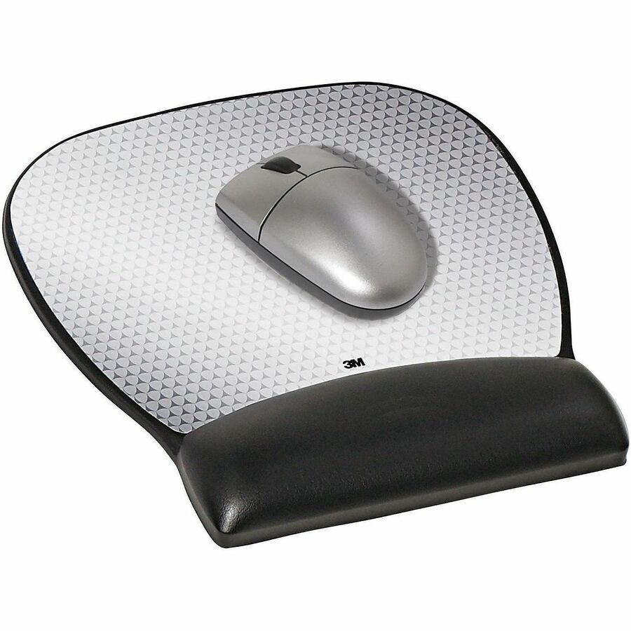 Antimicrobial Gel Large Mouse Pad with Wrist Rest, 9.25 x 8.75, Black