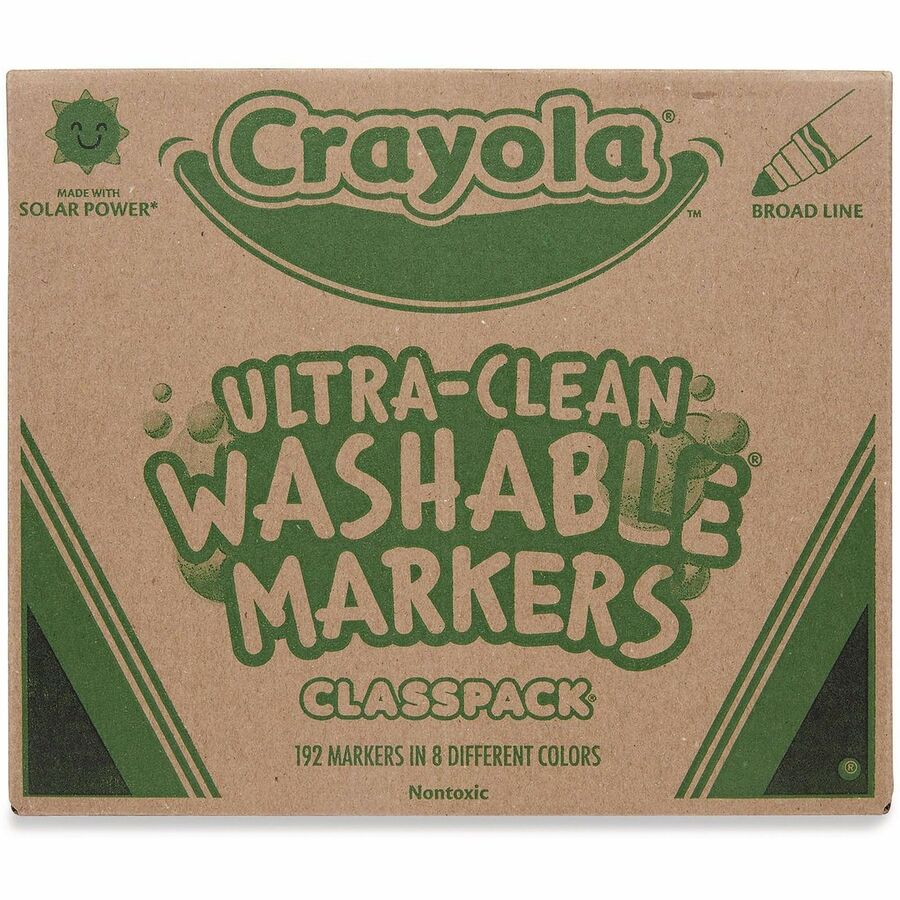 Ultra-Clean Washable Marker Classpack, Broad Bullet Tip, 8 Assorted Colors, 192/Pack