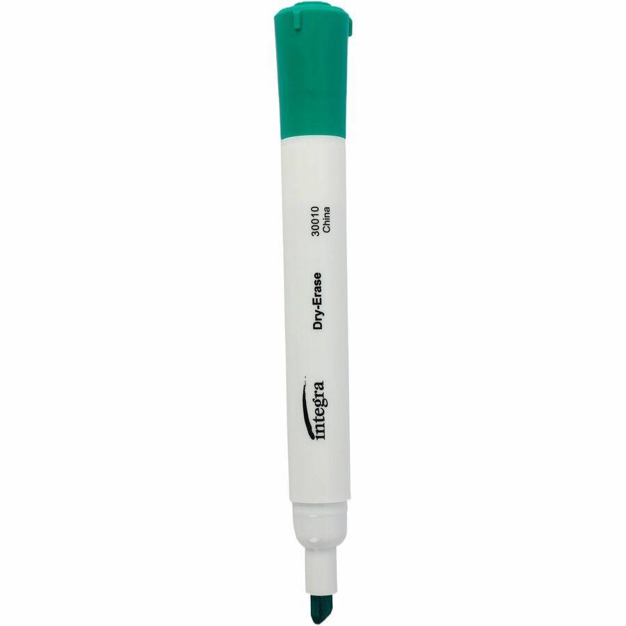 Integra Chisel Point Dry-erase Markers - Chisel Marker Point Style - Green - 1 Dozen