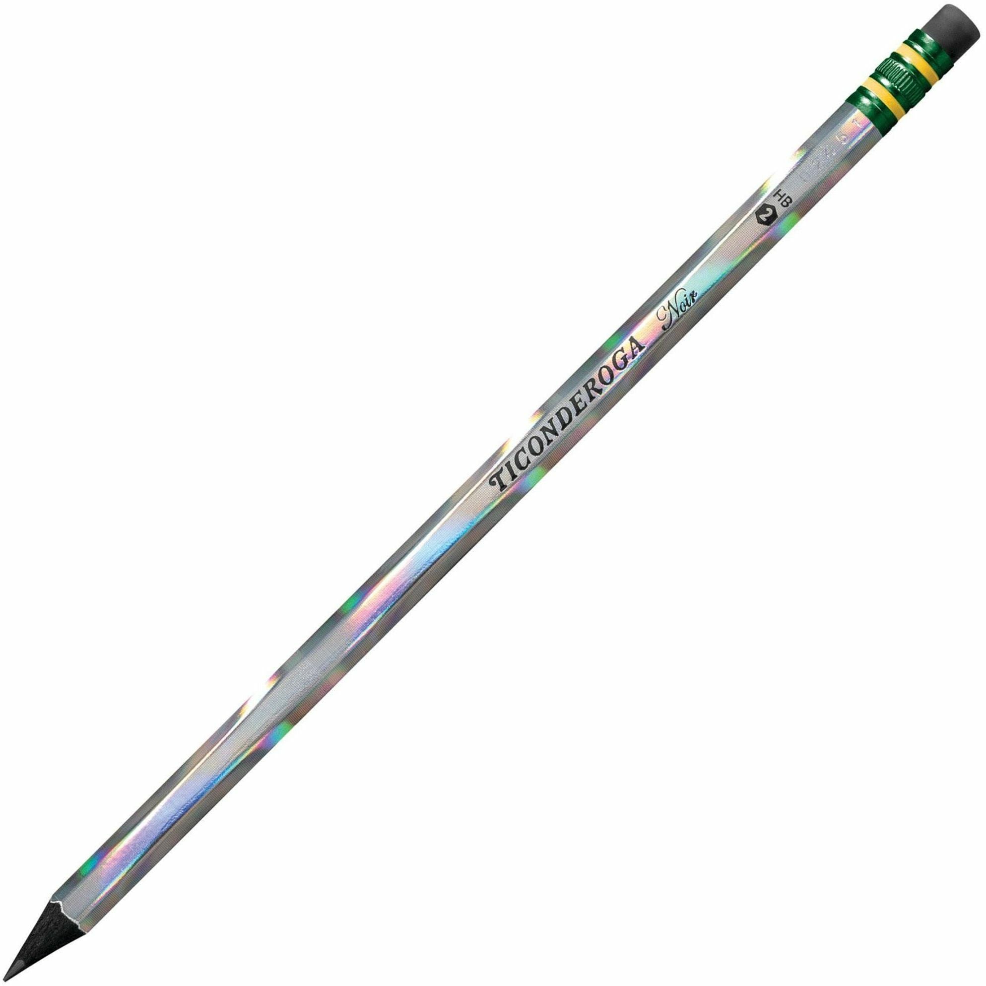 Ticonderoga Noir Pre-Sharpened No. 2 Pencils - #2 Lead - Black Lead - 1 Dozen - 