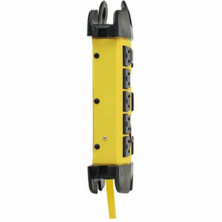 Protect It! Industrial Safety Surge Protector, 8 AC Outlets, 12 ft Cord, 1,500 J, Yellow/Black