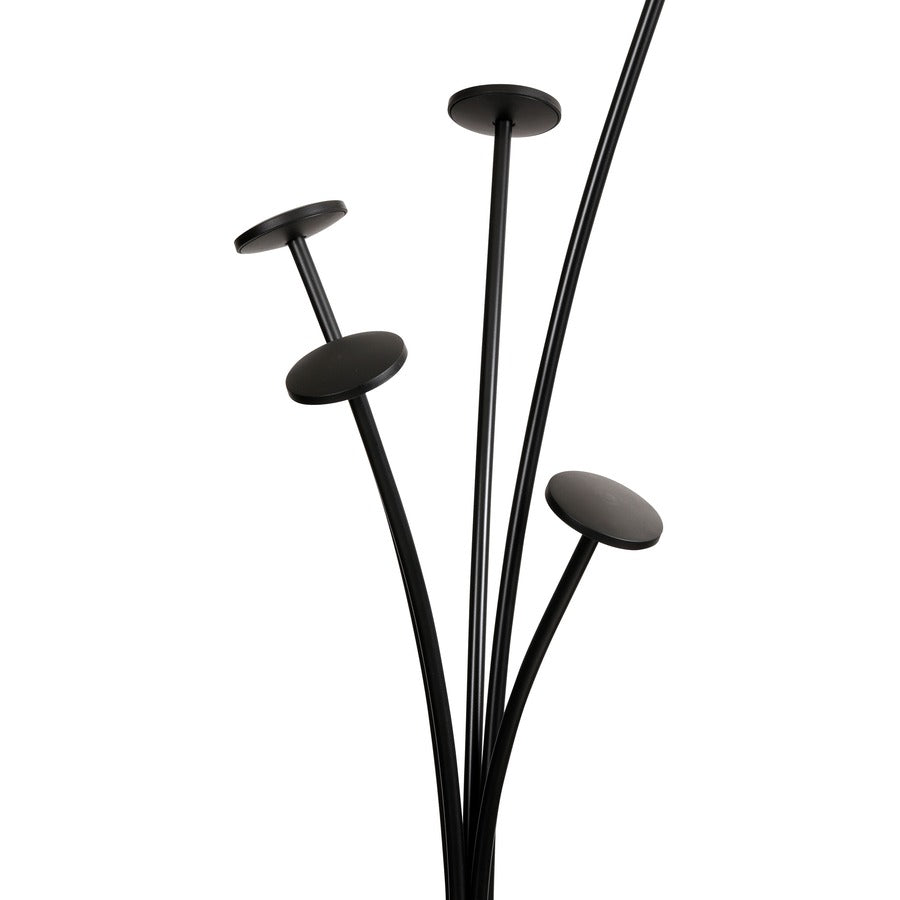 Festival Coat Stand with Umbrella Holder, Five Knobs, 14w x 14d x 73.67h, Black