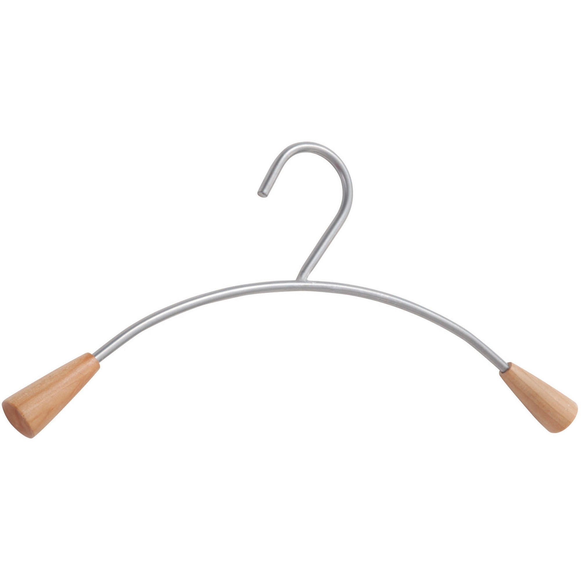 Metal and Wood Coat Hangers, 16.8", Metallic Gray/Mahogany, 6/Set