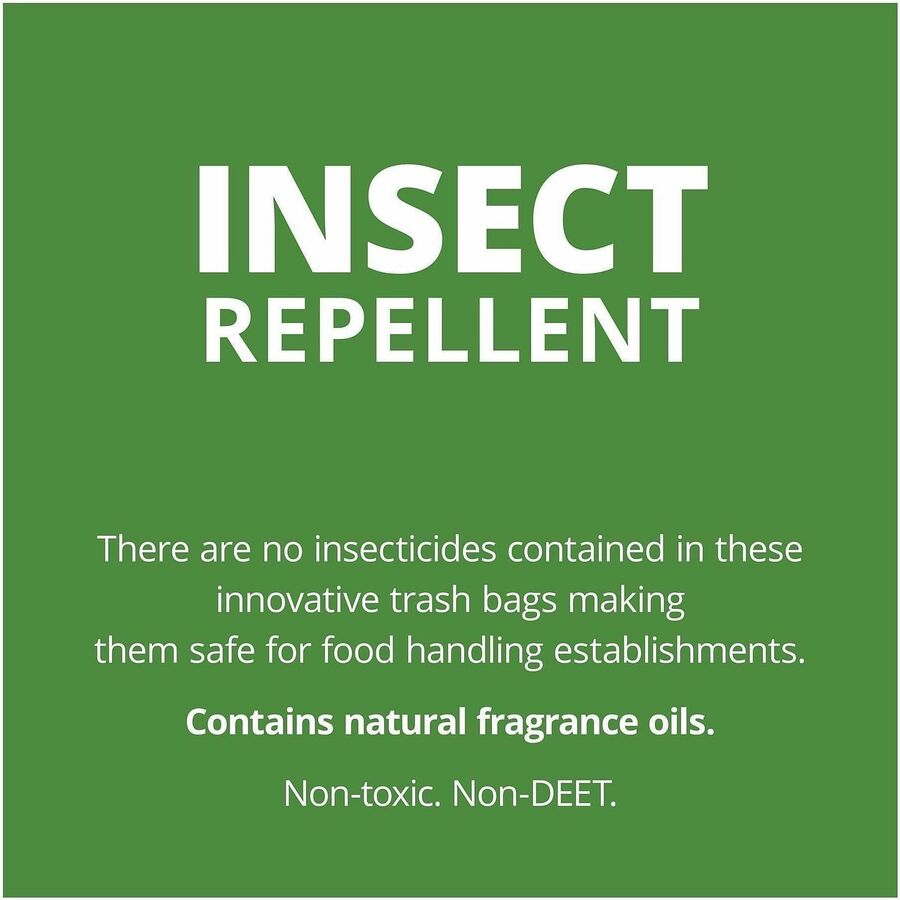 Stout Insect Repellent Trash Bags - 30 gal Capacity - 33" Width x 40" Length - 2 mil (51 Micron) Thickness - Black - Polyethylene - 90/Box - Recycled