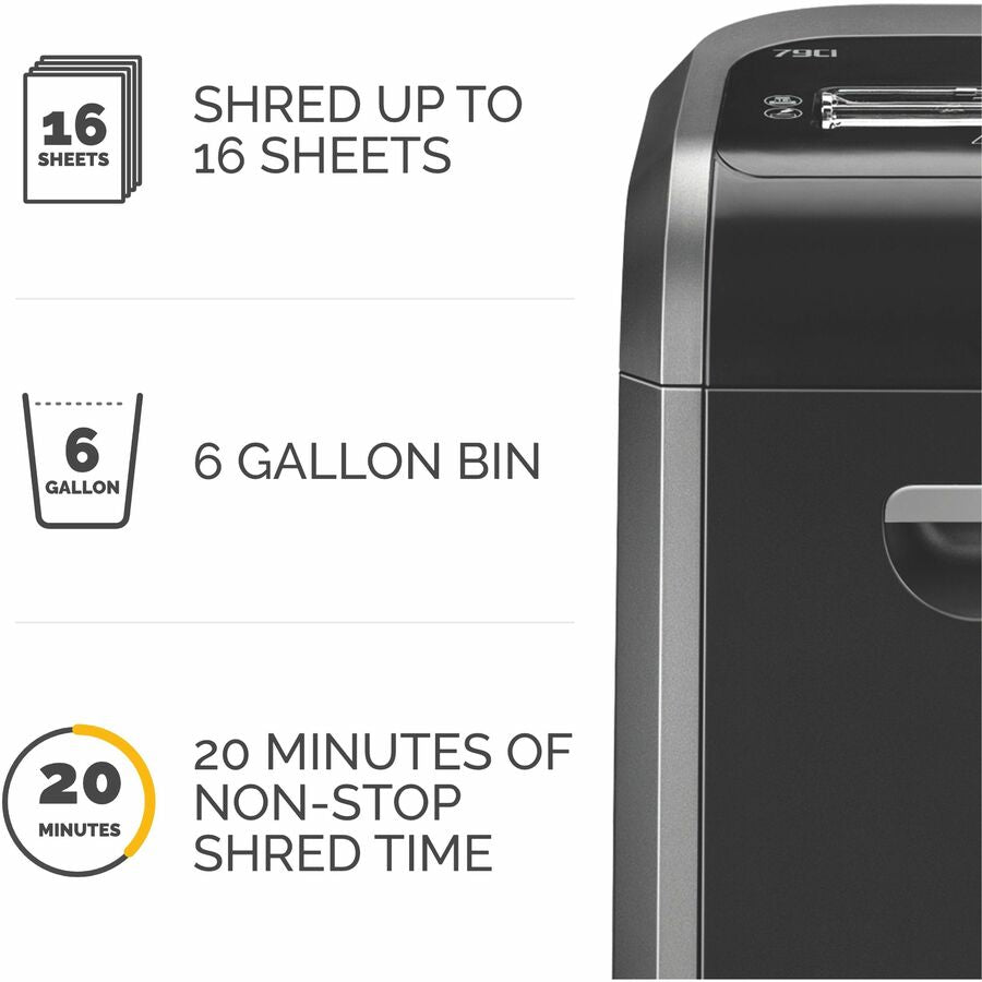 Powershred 79Ci 100% Jam Proof Cross-Cut Shredder, 16 Manual Sheet Capacity