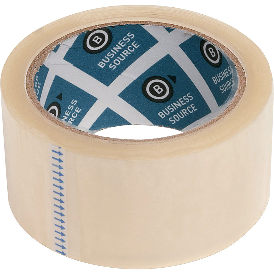 Business Source 3" Core Sealing Tape - 55 yd Length x 1.88" Width - 3" Core - Pressure-sensitive Poly - 2 mil - Adhesive Backing - Abrasion Resistant, Moisture Resistant, Split Resistant - For Packing, Sealing - 6 / Pack - Clear - 