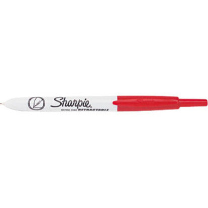 Retractable Permanent Marker, Extra-Fine Needle Tip, Red