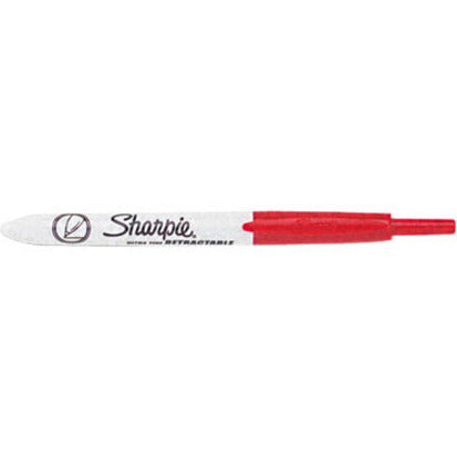 Retractable Permanent Marker, Extra-Fine Needle Tip, Red