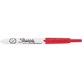 Retractable Permanent Marker, Extra-Fine Needle Tip, Red